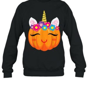 Unicorn Girls Halloween Pumpkin Patch Costume Women shirt