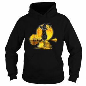 Vintage Halloween Scary Black Cat Witch Hat Moon Witchy shirt