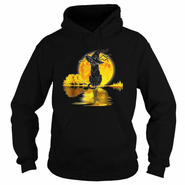 Vintage Halloween Scary Black Cat Witch Hat Moon Witchy shirt