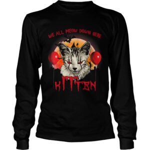 We All Meow Down Here Clown Cat Kitten Halloween TShirt