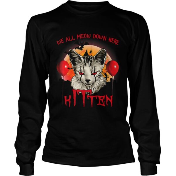 We All Meow Down Here Clown Cat Kitten Halloween TShirt