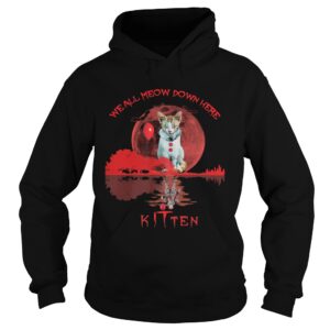 We All Meow Down Here Clown Cat Pennywise Kitten Moon Blood Halloween shirt