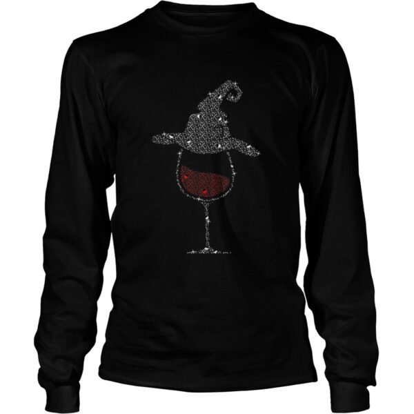 Wine Glass With Witch Hat Halloween Tshirt