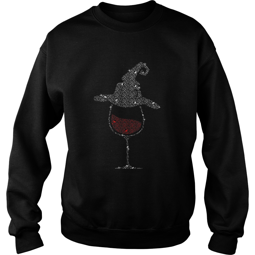 Wine Glass With Witch Hat Halloween Tshirt Wine Glass With Witch Hat Halloween Tshirt