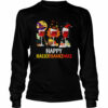 Wine Halloween Thanksgiving Christmas Happy Hallothanksmas shirt