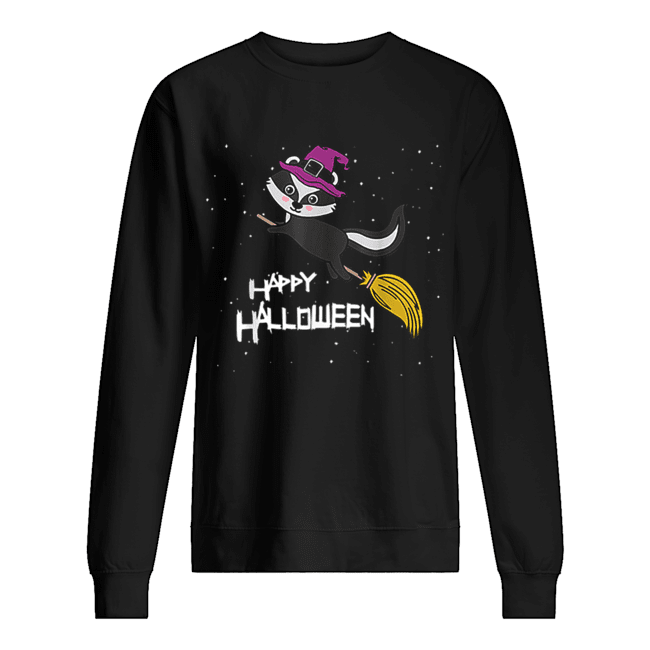 Witch Skunk Flying Broomstick Costume Cute Halloween Gift shirt Witch Skunk Flying Broomstick Costume Cute Halloween Gift shirt