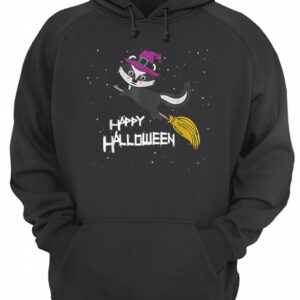 Witch Skunk Flying Broomstick Costume Cute Halloween Gift shirt 3