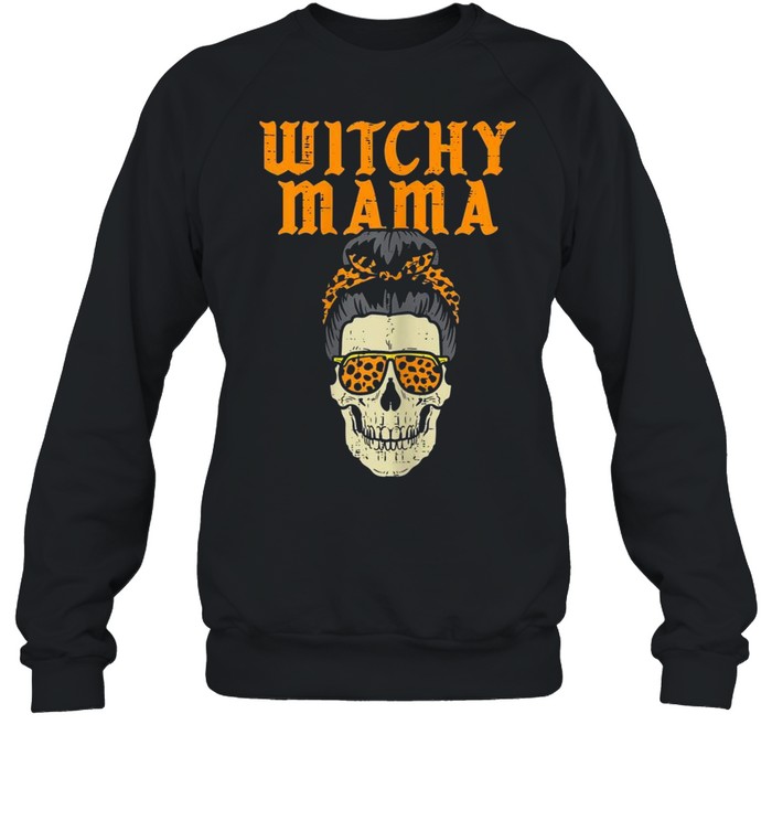 Witchy Mama Hair Bun Skeleton Mom Halloween shirt Witchy Mama Hair Bun Skeleton Mom Halloween shirt