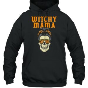 Witchy Mama Hair Bun Skeleton Mom Halloween shirt 3