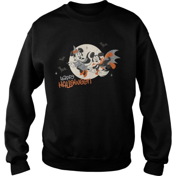 Womens Disney Halloween Minnie and Minnie Flying VNeck TShirt