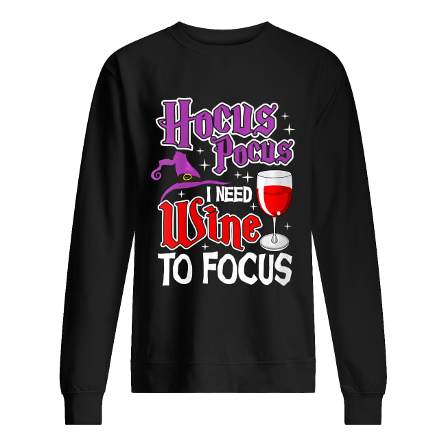 Womens Hocus Pocus I Need Wine To Focus Halloween Wine Party Shirt Womens Hocus Pocus I Need Wine To Focus Halloween Wine Party Shirt