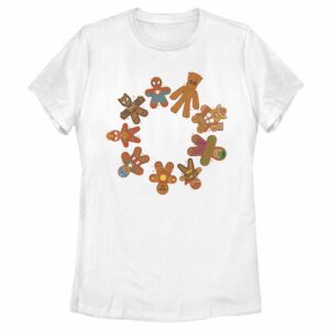 Women’s Marvel Christmas Gingerbread Cookie Circle T-Shirt