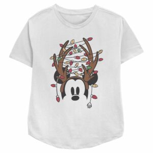 Women’s Mickey & Friends Antlers with Christmas Lights T-Shirt