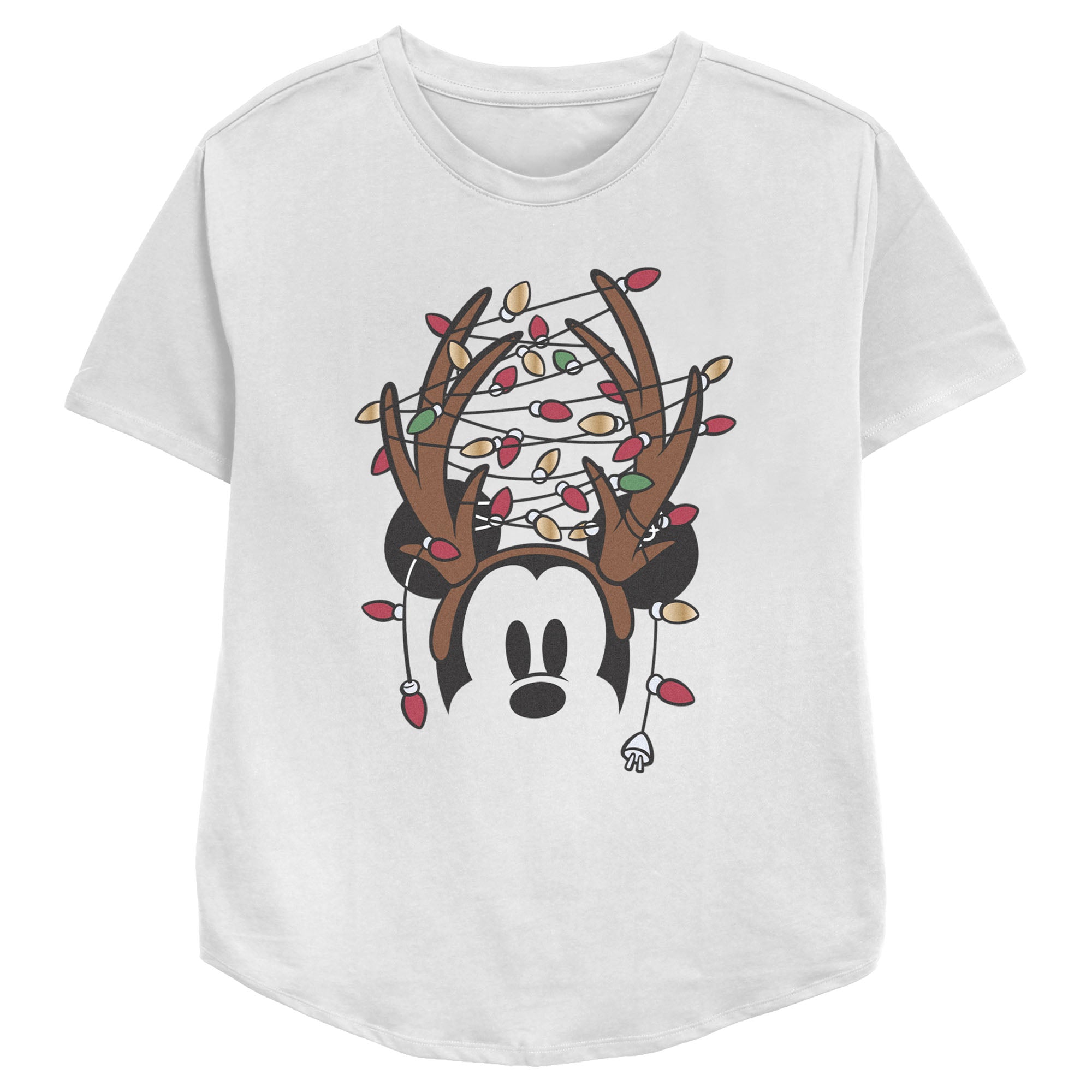 Women's Mickey & Friends Antlers with Christmas Lights T-Shirt Women's Mickey & Friends Antlers with Christmas Lights T-Shirt