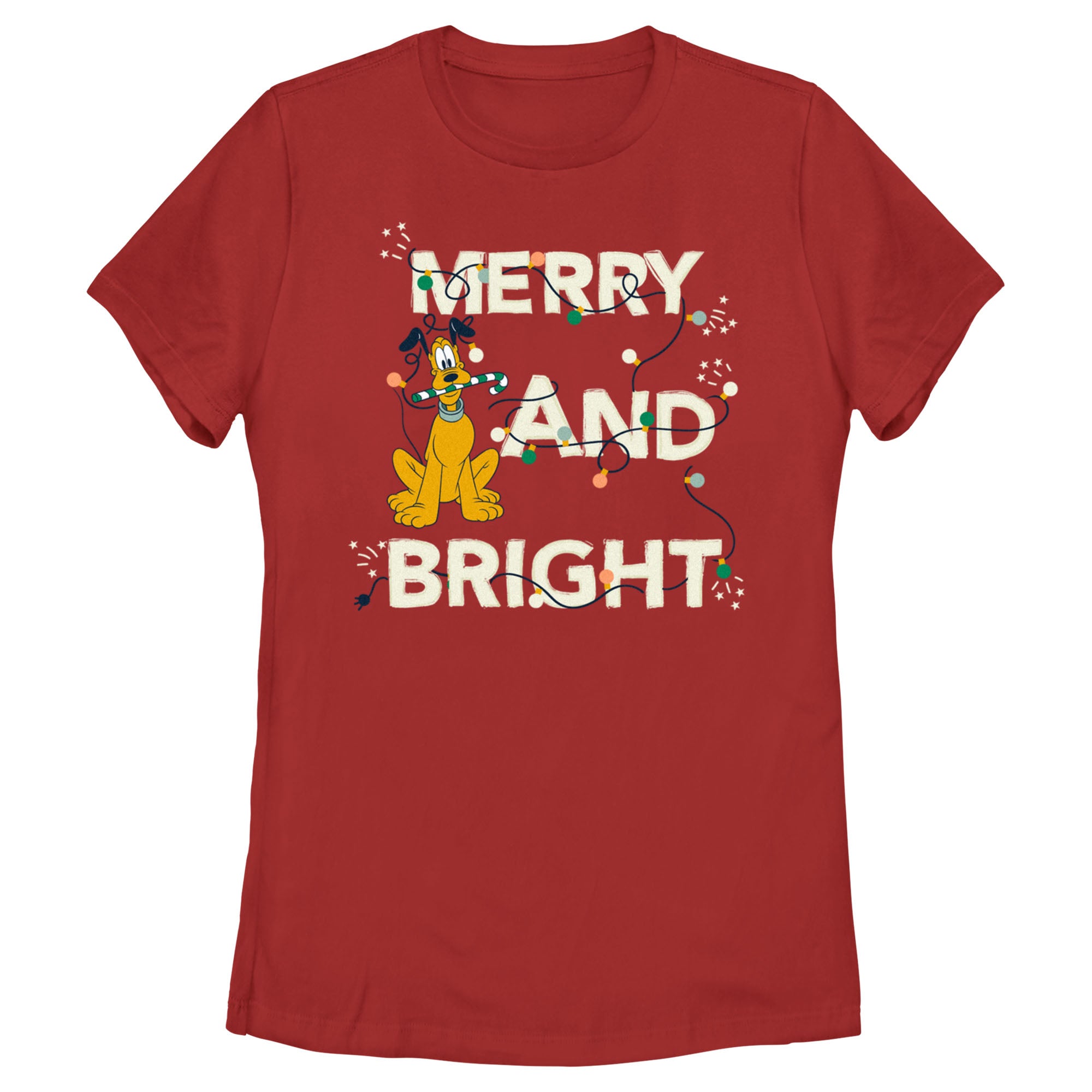 Women's Mickey & Friends Merry and Bright Pluto T-Shirt Women's Mickey & Friends Merry and Bright Pluto T-Shirt