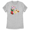 Women’s Pokemon Christmas Jigglypuff and Fennekin Stocking T-Shirt