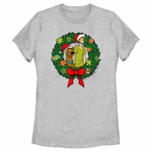 Women’s Scooby Doo Christmas Shaggy and Scooby Wreath T-Shirt