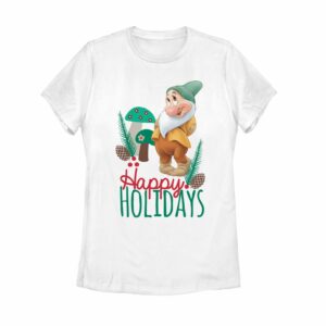 Women’s Snow White and the Seven Dwarfs Snow White and the Seven Dwarfs Happy Bashful Holidays T-Shirt