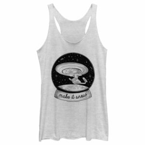 Women’s Star Trek The Next Generation USS Enterprise Captain Picard Make It Snow Racerback Tank Top