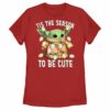 Women’s Star Wars The Mandalorian Christmas Grogu ‘Tis the Season to be Cute T-Shirt