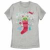 Women’s Star Wars The Mandalorian Christmas The Child Stocking Stuffer T-Shirt