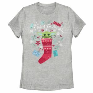 Women’s Star Wars The Mandalorian Christmas The Child Stocking Stuffer T-Shirt