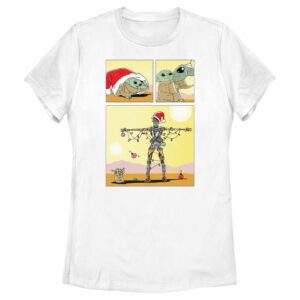 Women’s Star Wars The Mandalorian IG-11 Christmas Tree Comic T-Shirt