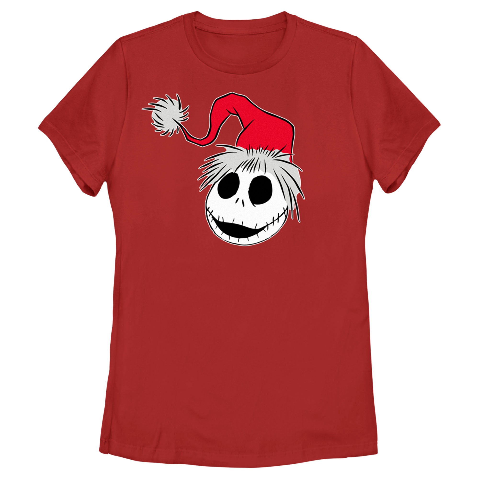 Women's The Nightmare Before Christmas Jack Santa Hat T-Shirt Women's The Nightmare Before Christmas Jack Santa Hat T-Shirt