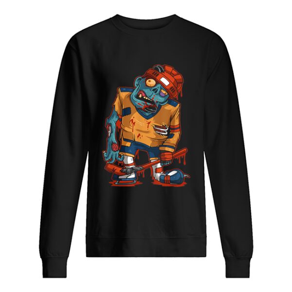 Zombie Ice Hockey Player Halloween Trick or Treating shirt