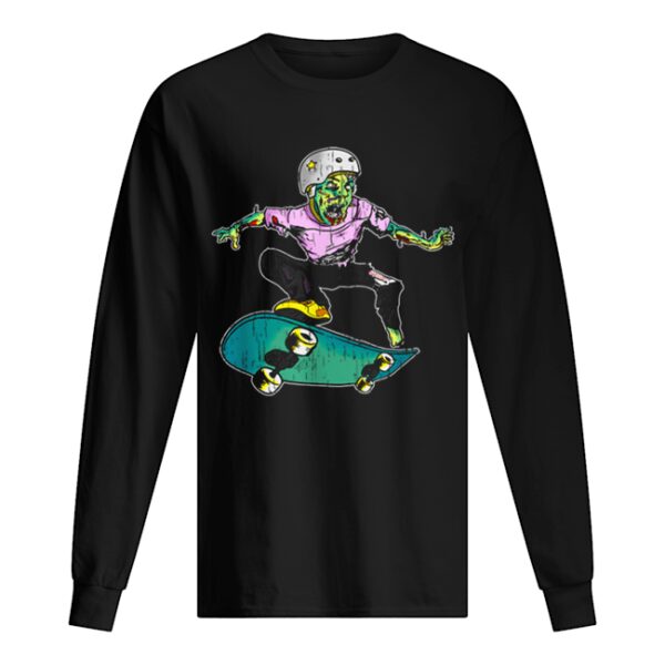 Zombie Teen Halloween Skateboarder Costume Kids Gift shirt