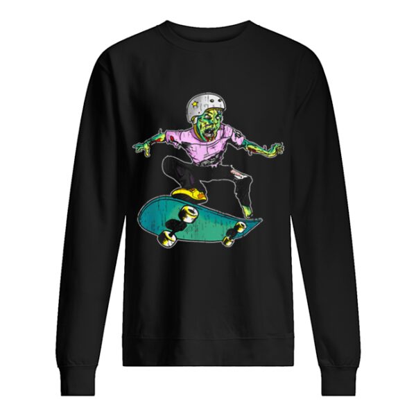 Zombie Teen Halloween Skateboarder Costume Kids Gift shirt