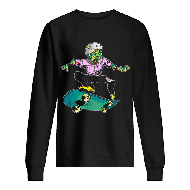 Zombie Teen Halloween Skateboarder Costume Kids Gift shirt Zombie Teen Halloween Skateboarder Costume Kids Gift shirt