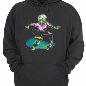 Zombie Teen Halloween Skateboarder Costume Kids Gift shirt 3