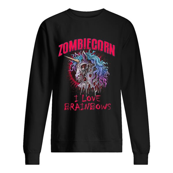Zombie Unicorn I Love Brainbows Halloween Gothic Goth Punk shirt