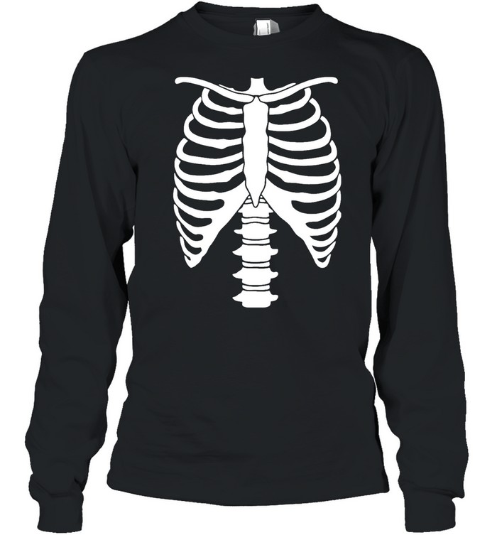 skeleton halloween skeleton rib cage xray front and back print easy costume black shirt skeleton halloween skeleton rib cage xray front and back print easy costume black shirt