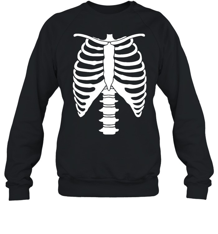skeleton halloween skeleton rib cage xray front and back print easy costume black shirt skeleton halloween skeleton rib cage xray front and back print easy costume black shirt