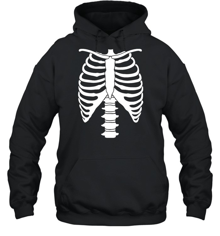 skeleton halloween skeleton rib cage xray front and back print easy costume black shirt skeleton halloween skeleton rib cage xray front and back print easy costume black shirt