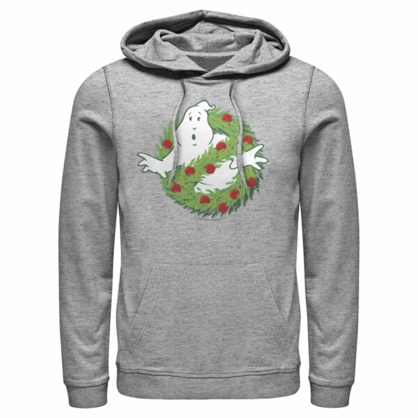 Men’s Ghostbusters Christmas Wreath Logo Pull Over Hoodie