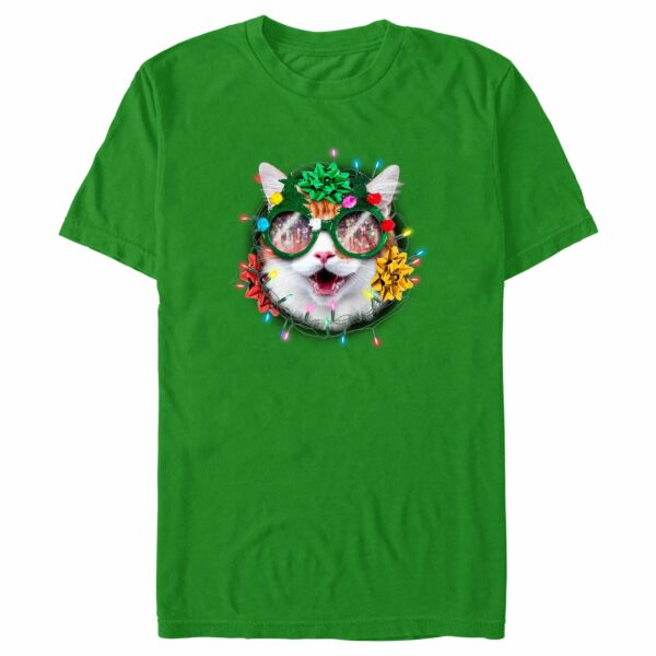 Men’s Lost Gods Christmas Cat Wreath T-Shirt