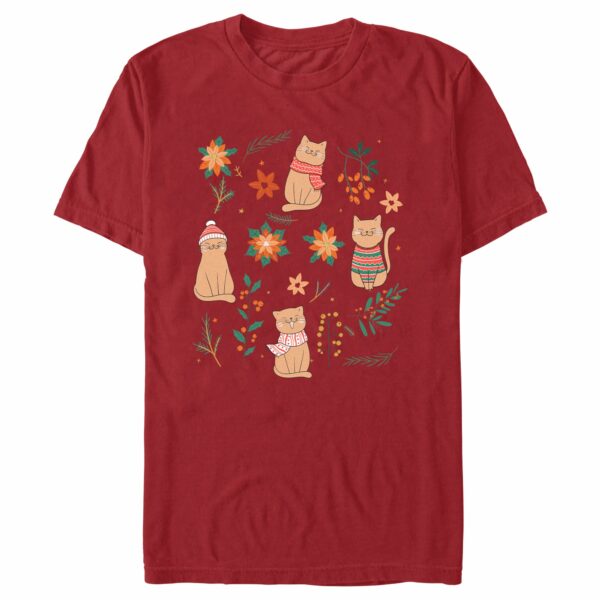 Men’s Lost Gods Christmas Floral Cats T-Shirt
