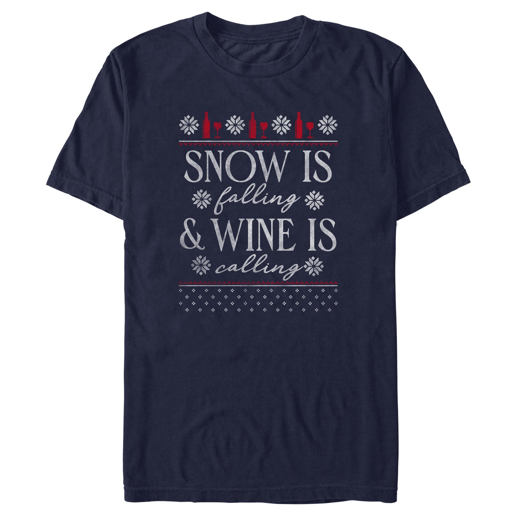 Men's Lost Gods Snow Is Falling Wine Is Calling T-Shirt Men's Lost Gods Snow Is Falling Wine Is Calling T-Shirt