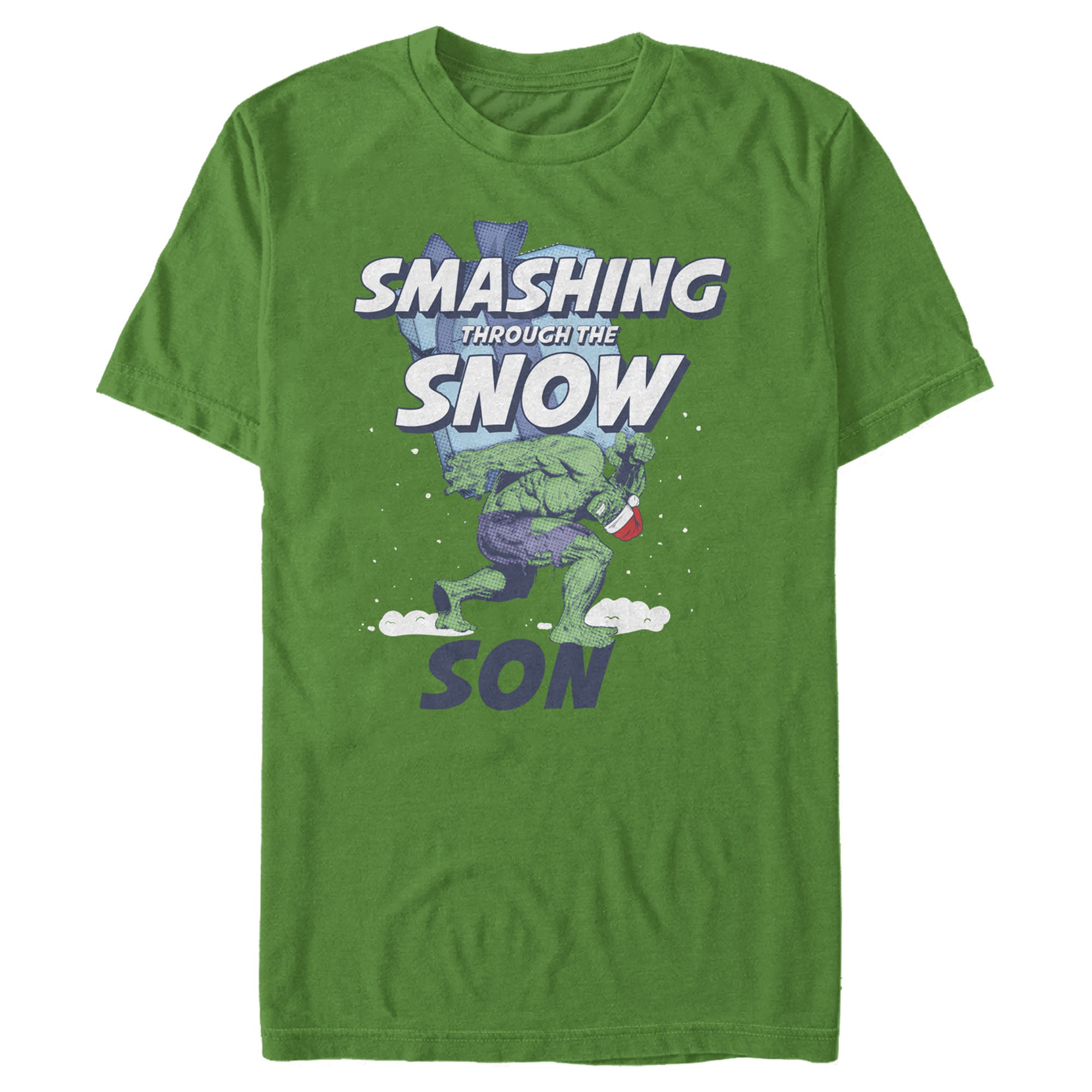 Men's Marvel Christmas Hulk Son Snow T-Shirt Men's Marvel Christmas Hulk Son Snow T-Shirt