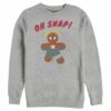 Men’s Marvel Christmas Spider-Man Snap Gingerbread Cookie Sweatshirt