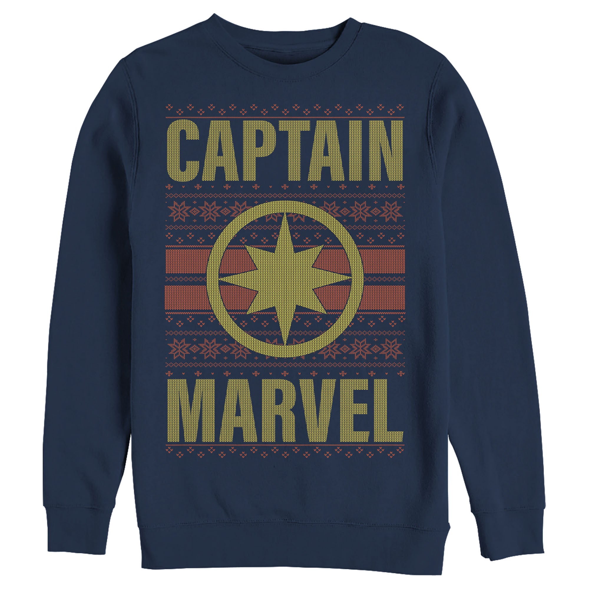 Men's Marvel Ugly Christmas Captain Marvel Sweatshirt Men's Marvel Ugly Christmas Captain Marvel Sweatshirt
