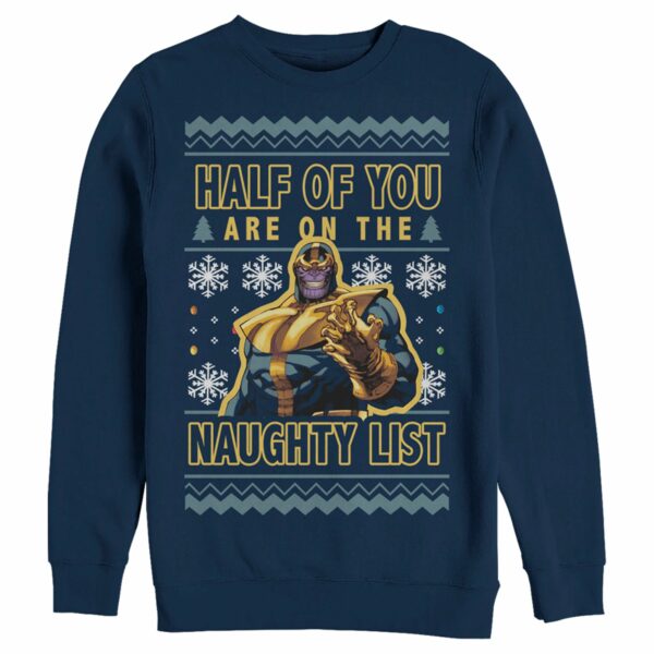 Men’s Marvel Ugly Christmas Thanos Naughty List Sweatshirt