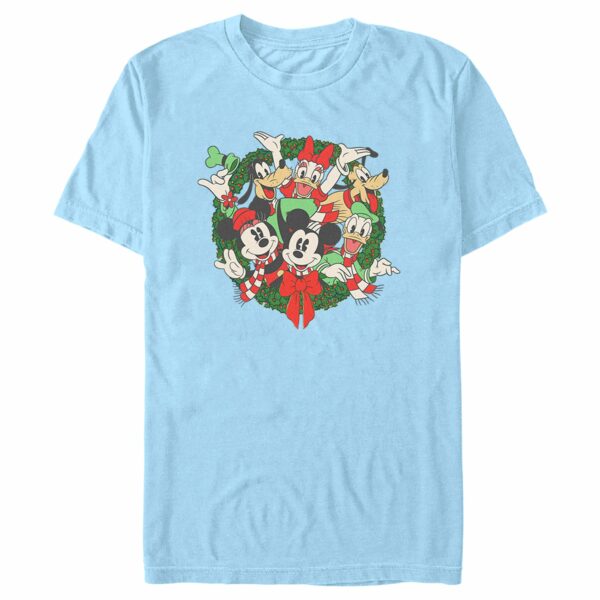 Men’s Mickey & Friends Christmas Retro Friends Wreath T-Shirt