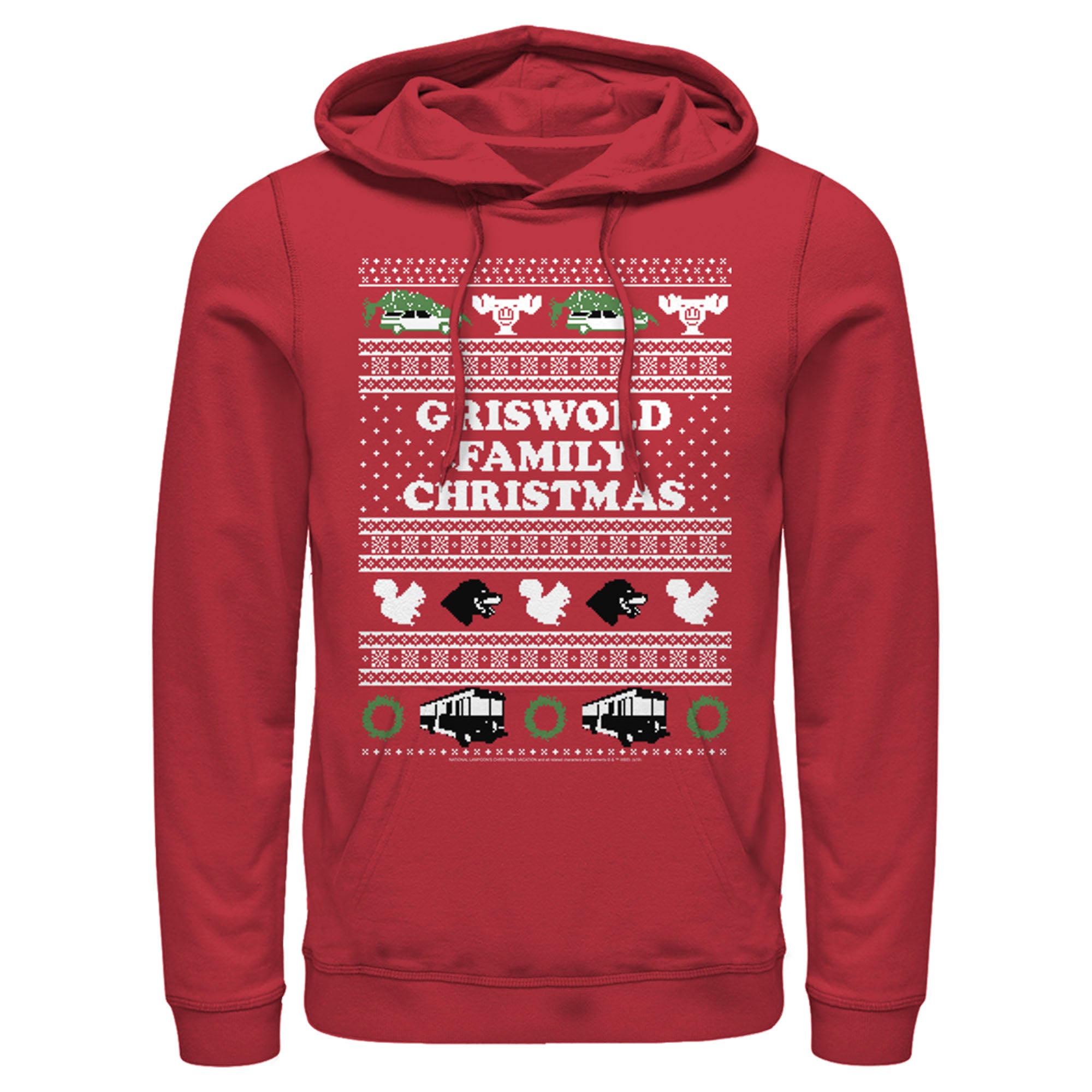 Men's National Lampoon's Christmas Vacation Griswold Family Christmas Ugly Sweater Pull Over Hoodie Men's National Lampoon's Christmas Vacation Griswold Family Christmas Ugly Sweater Pull Over Hoodie