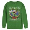 Men’s Nintendo Christmas Luigi Wreath Sweatshirt