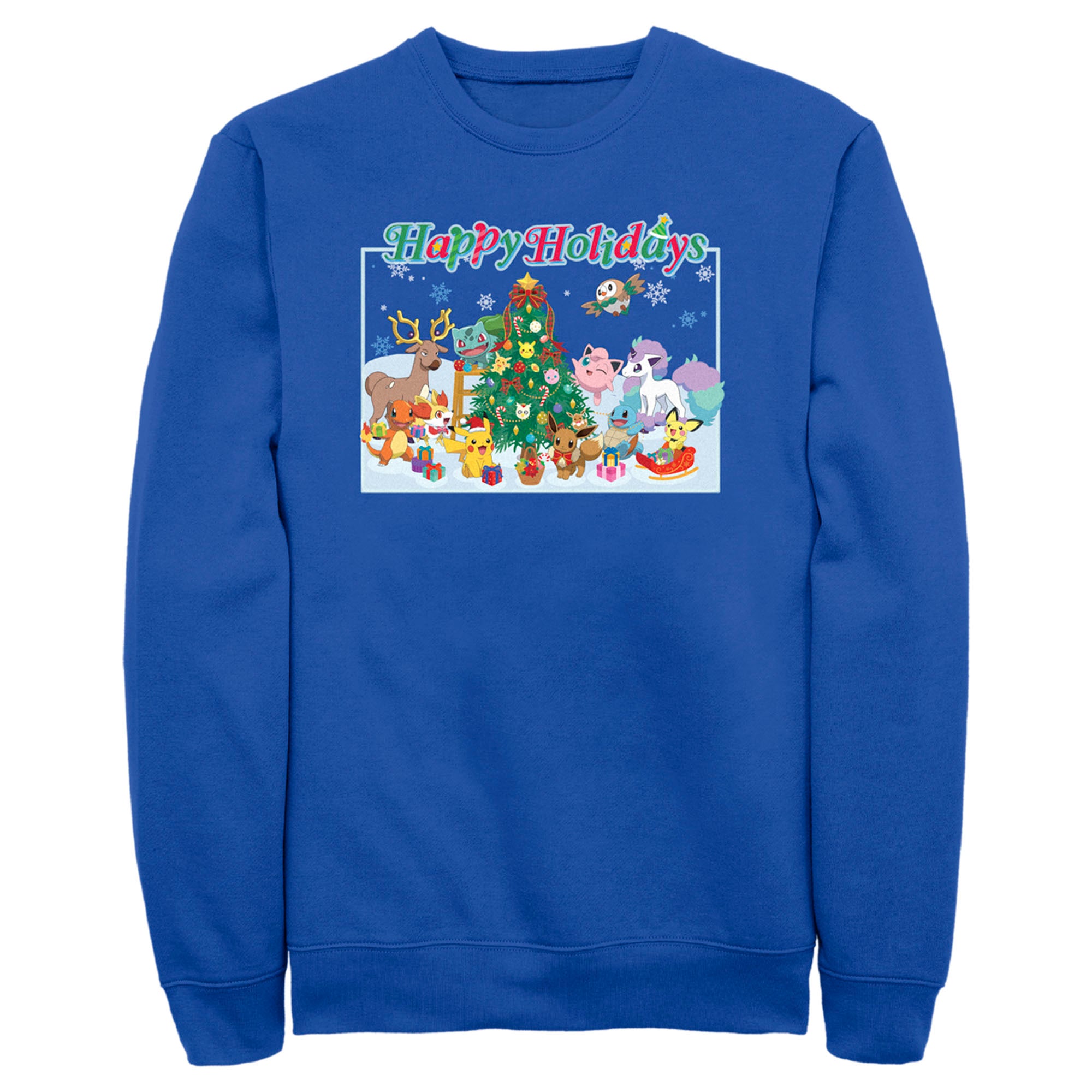 Men's Pokemon Happy Holidays Crew Sweatshirt Men's Pokemon Happy Holidays Crew Sweatshirt