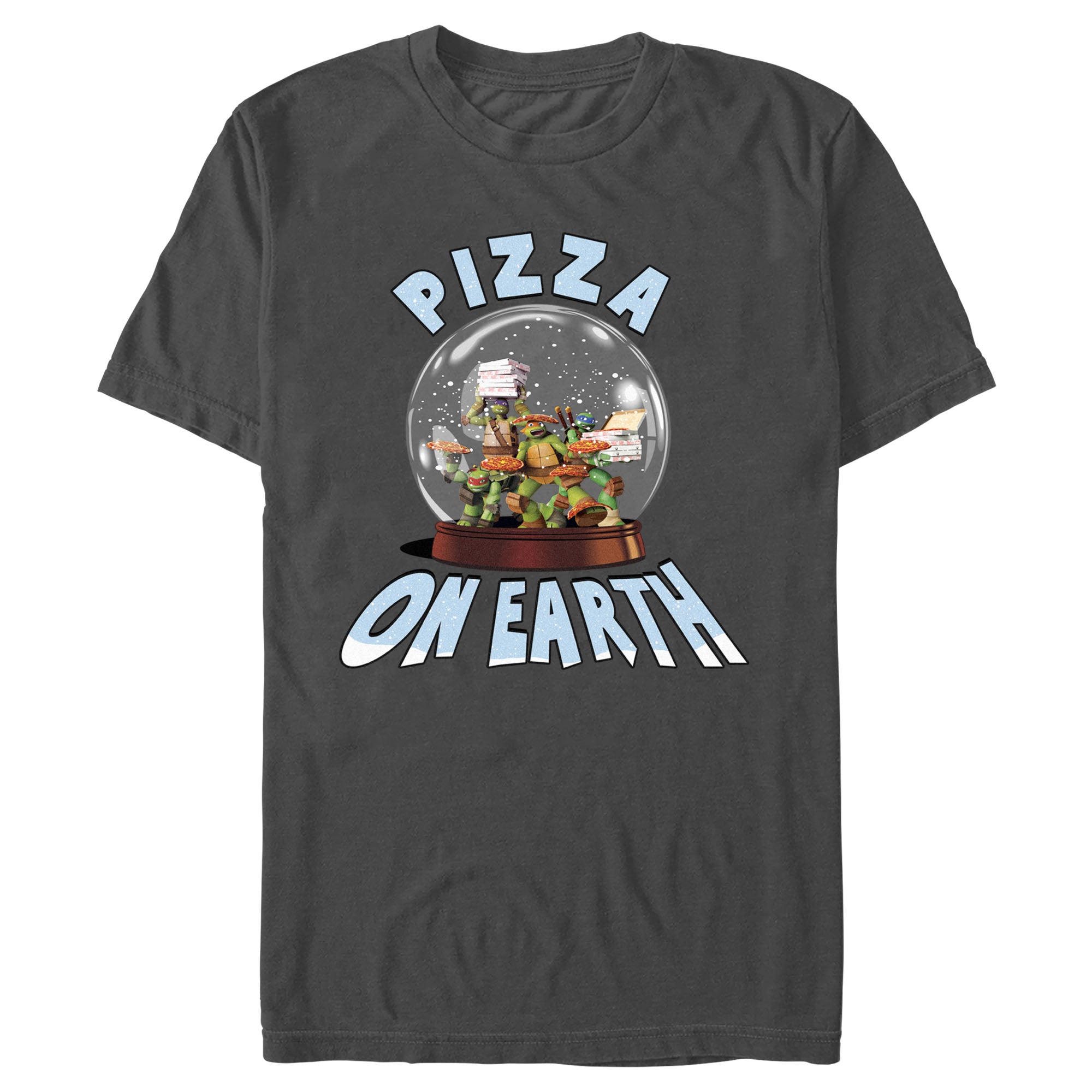 Men's Teenage Mutant Ninja Turtles Christmas Pizza on Earth T-Shirt Men's Teenage Mutant Ninja Turtles Christmas Pizza on Earth T-Shirt
